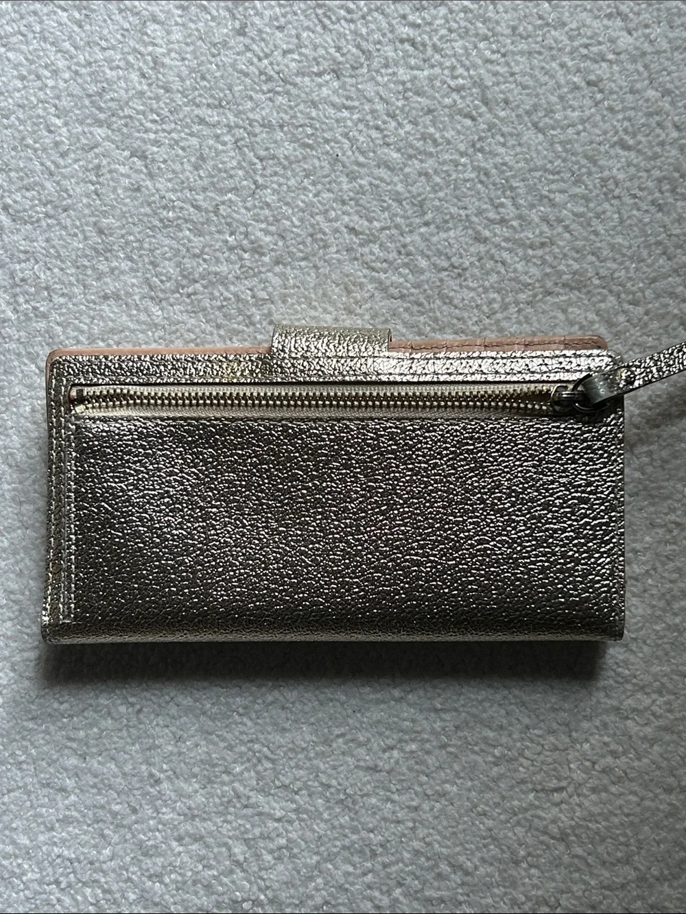 Kate Spade Gold Metallic Wallet Case with Snap Closure